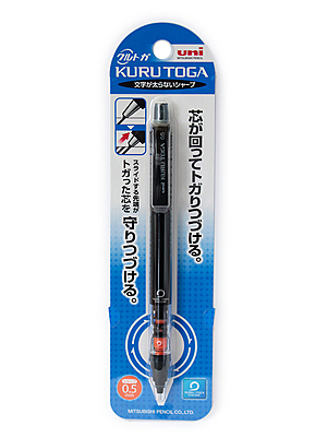 MITSUBISHI UNI KURUTOGA ADVANCE MECHANICAL PENCIL, 0.5MM, BLACK
