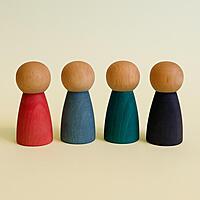Wooden Peg Dolls- Pack of 4