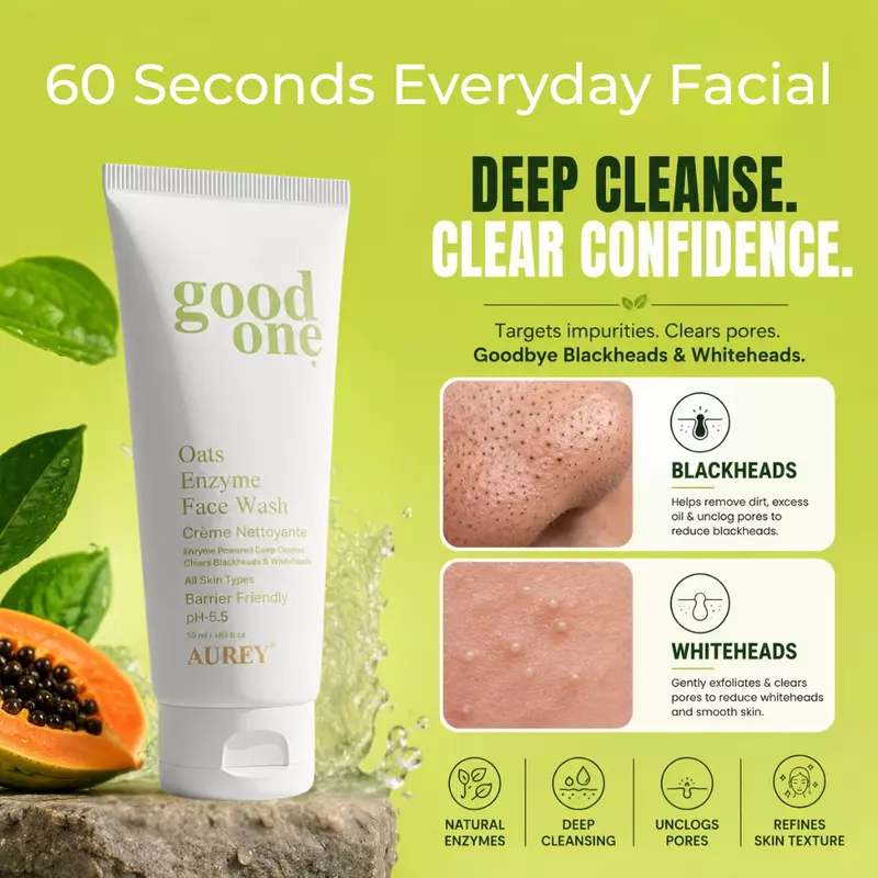 Aurey Oats Enzyme Face Wash – Your 60-Second Everyday Facial