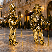 GOLD MAN LIVING STATUE