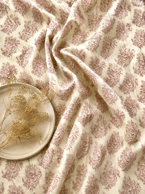 Cotton Cream Buta Block Print