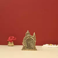 Brass Kuber - 3.5 inch Height | Elegant Brass Idol of Kuber for Wealth and Abundance