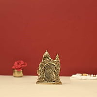 Brass Kuber - 3.5 inch Height | Elegant Brass Idol of Kuber for Wealth and Abundance