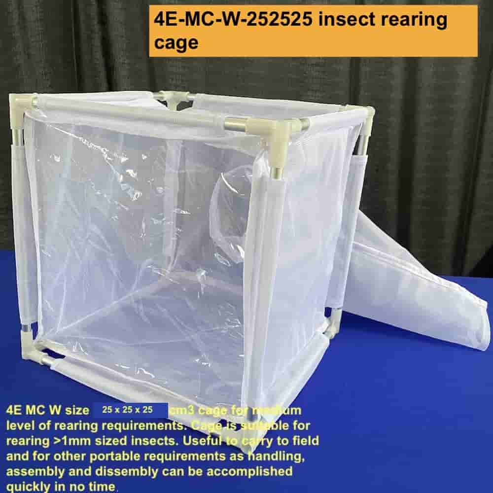 4E-MC-W-252525 Eco Mesh Clear White Insect Cage