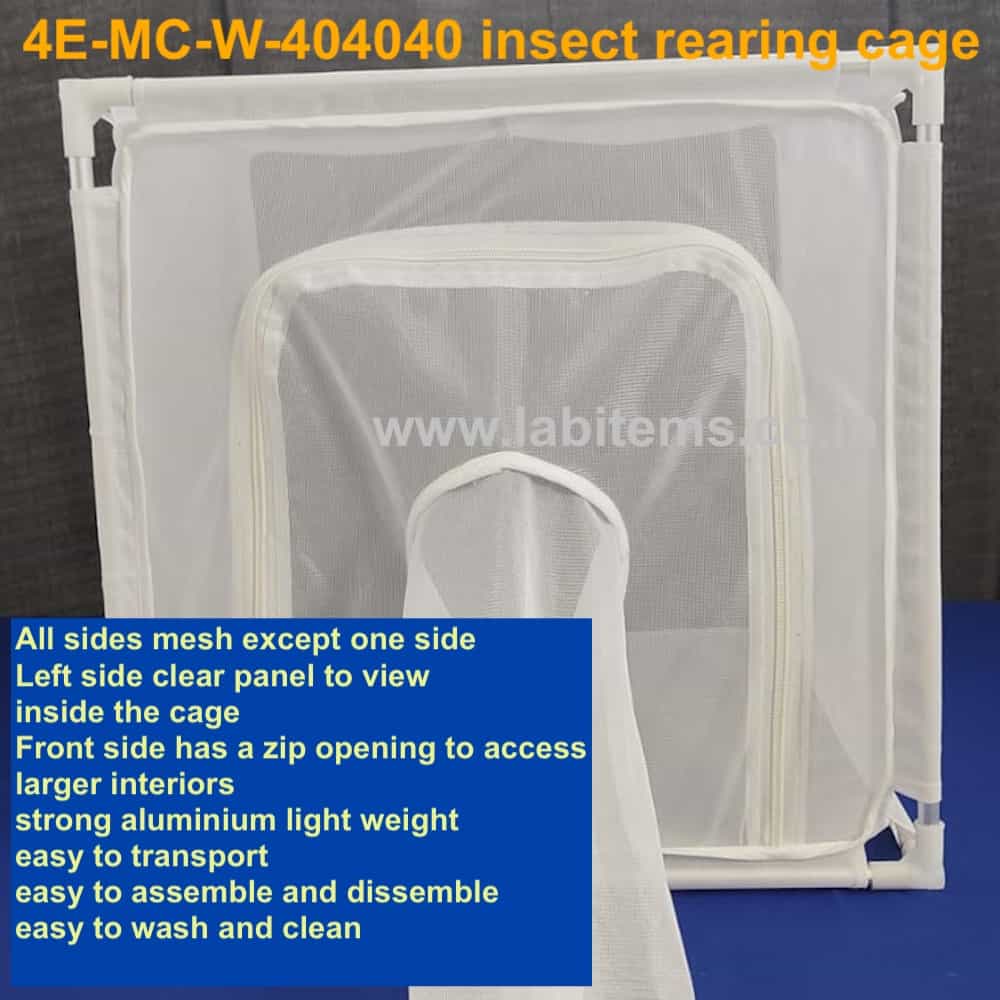 4E-MC-W-404040 Eco Mesh Clear White Insect Cage
