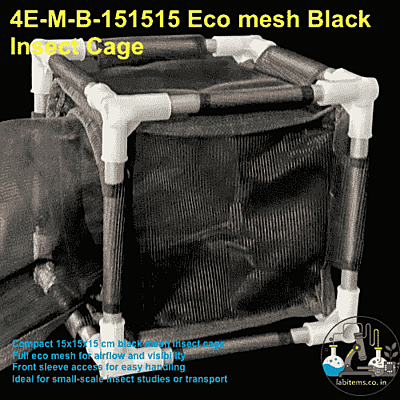 4E-M-B-151515 Eco Mesh Black Insect Cage