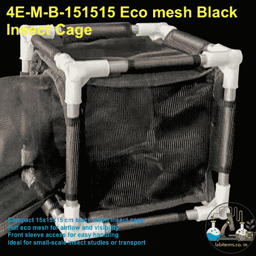 4E-M-B-151515 Eco Mesh Black Insect Cage