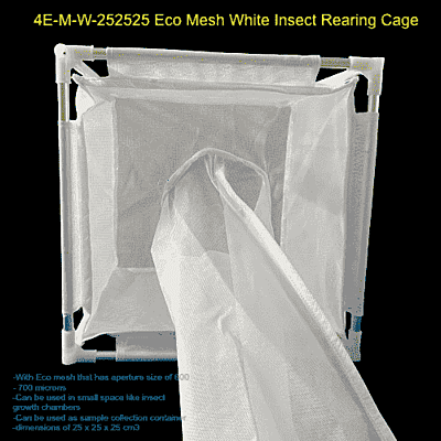 4E-M-W-252525 Eco Mesh White Insect Cage