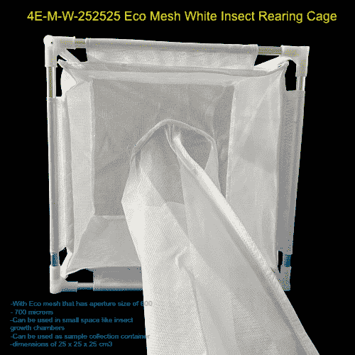 4E-M-W-252525 Eco Mesh White Insect Cage