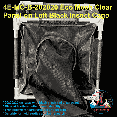4E-MC-B-202020 Eco Mesh Clear Black Insect Cage