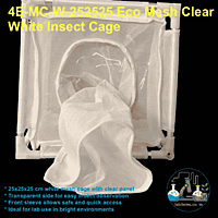 4E-MC-W-252525 Eco Mesh Clear White Insect Cage
