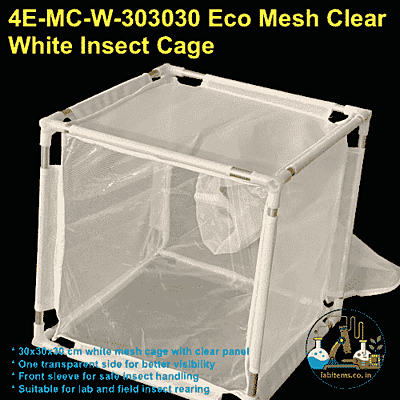4E-MC-W-303030 Eco Mesh Clear White Insect Cage