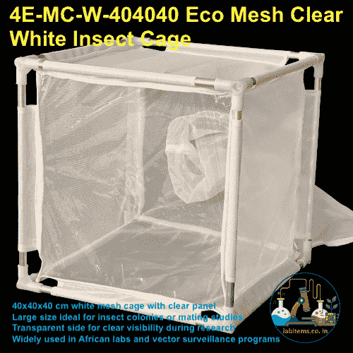 4E-MC-W-404040 Eco Mesh Clear White Insect Cage