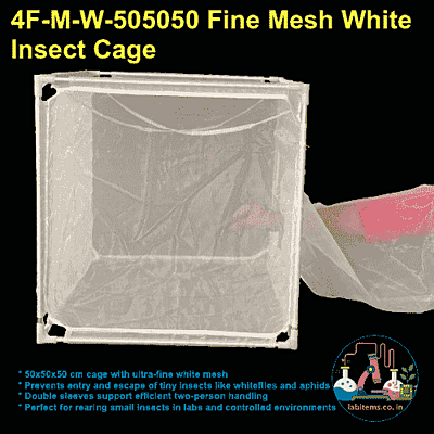 4F-M-W-505050 Fine Mesh White Insect Cage