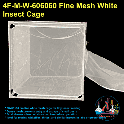 4F-M-W-606060 Fine Mesh White Insect Cage