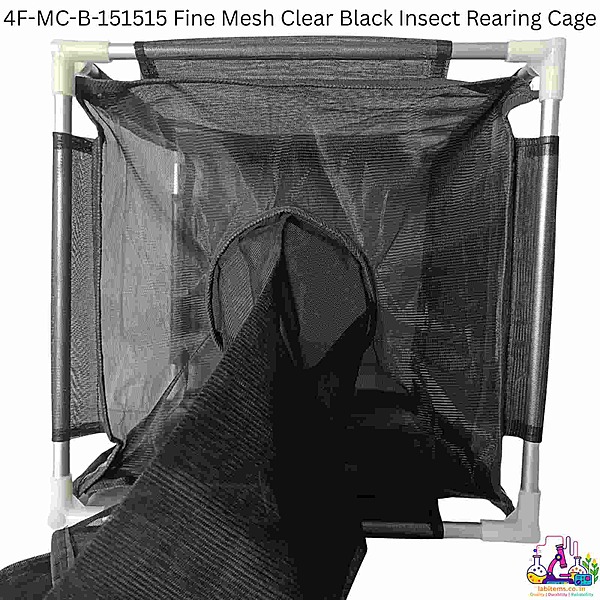 4F-MC-B-151515 Fine Mesh Clear Black Insect Rearing Cage