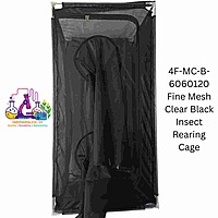 4F-MC-B-6060120 Fine Mesh Clear Black Insect Rearing Cage