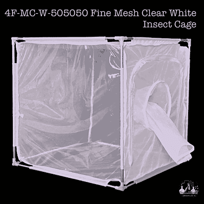 4F-MC-W-505050 Fine Mesh Clear White Insect Cage