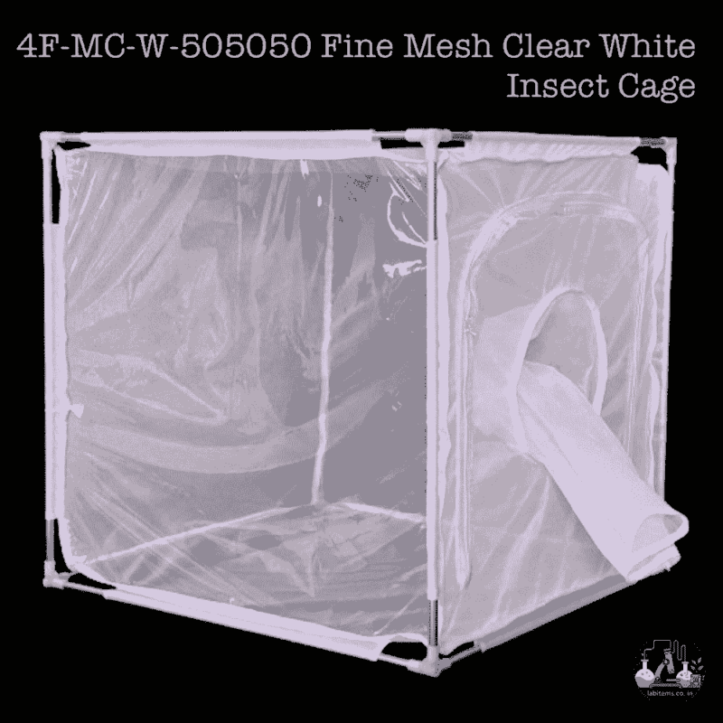 4F-MC-W-505050 Fine Mesh Clear White Insect Cage