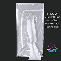 4F-MC-W-6060120 Fine Mesh Clear White Insect Rearing Cage