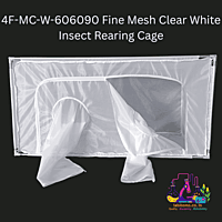 4F-MC-W-606090 Fine Mesh Clear White Insect Rearing Cage