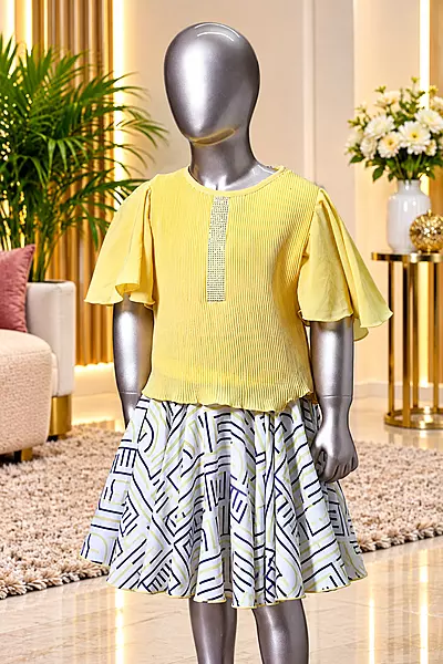 1809 kids midiset ,yellow and white,size-26
