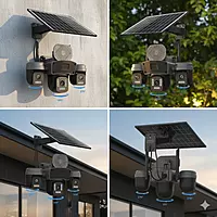 PTZ Security Camera 4G/WiFi Triple Lens  Solar | 360° Coverage | Night Vision | AI Detection | Two-Way Audio | SIM Supported