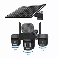 PTZ Security Camera 4G/WiFi Triple Lens  Solar | 360° Coverage | Night Vision | AI Detection | Two-Way Audio | SIM Supported