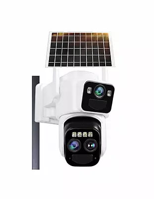 Solar Security Camera 4G Triple Lens PTZ Camera 3MP with 10X Zoom – Wireless Outdoor SIM CCTV with Battery, Night Vision & Two-Way Audio Solar Security Camera 4G Triple Lens PTZ Camera 3MP with 10X Zoom – Wireless Outdoor SIM CCTV with Battery, Night Vision & Two-Way Audio