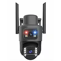 Solar Security Camera 4G 4MP Dual Lens AOV Camera Wireless Outdoor Security, Dual View, Motion Detection, Two Way Audio