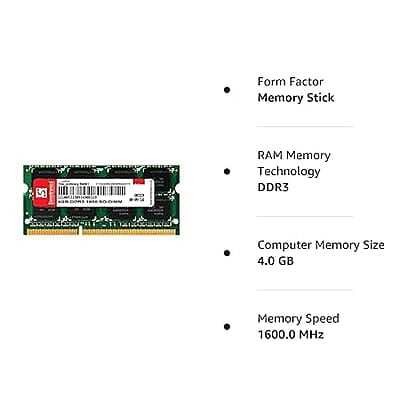 EVM 4GB DDR4 2400MHz So-DIMM Laptop Memory Ram (EVMT4G2400S84P)