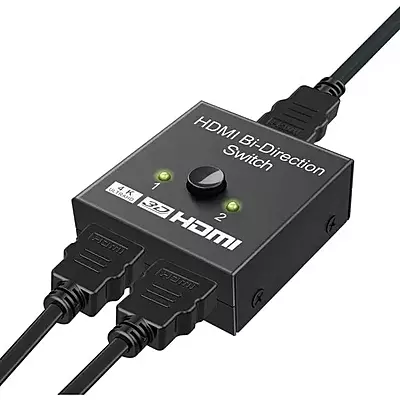 HDMI 4K 2.0 Bi-Directional Switch | 2 In 1 Out / 1 In 2 Out | 4K @ 60Hz, HDR, 3D & HDCP Pass-Through | Manual Toggle Hub for Gaming & Home Theater HDMI 4K 2.0 Bi-Directional Switch | 2 In 1 Out / 1 In 2 Out | 4K @ 60Hz, HDR, 3D & HDCP Pass-Through | Manual Toggle Hub for Gaming & Home Theater
