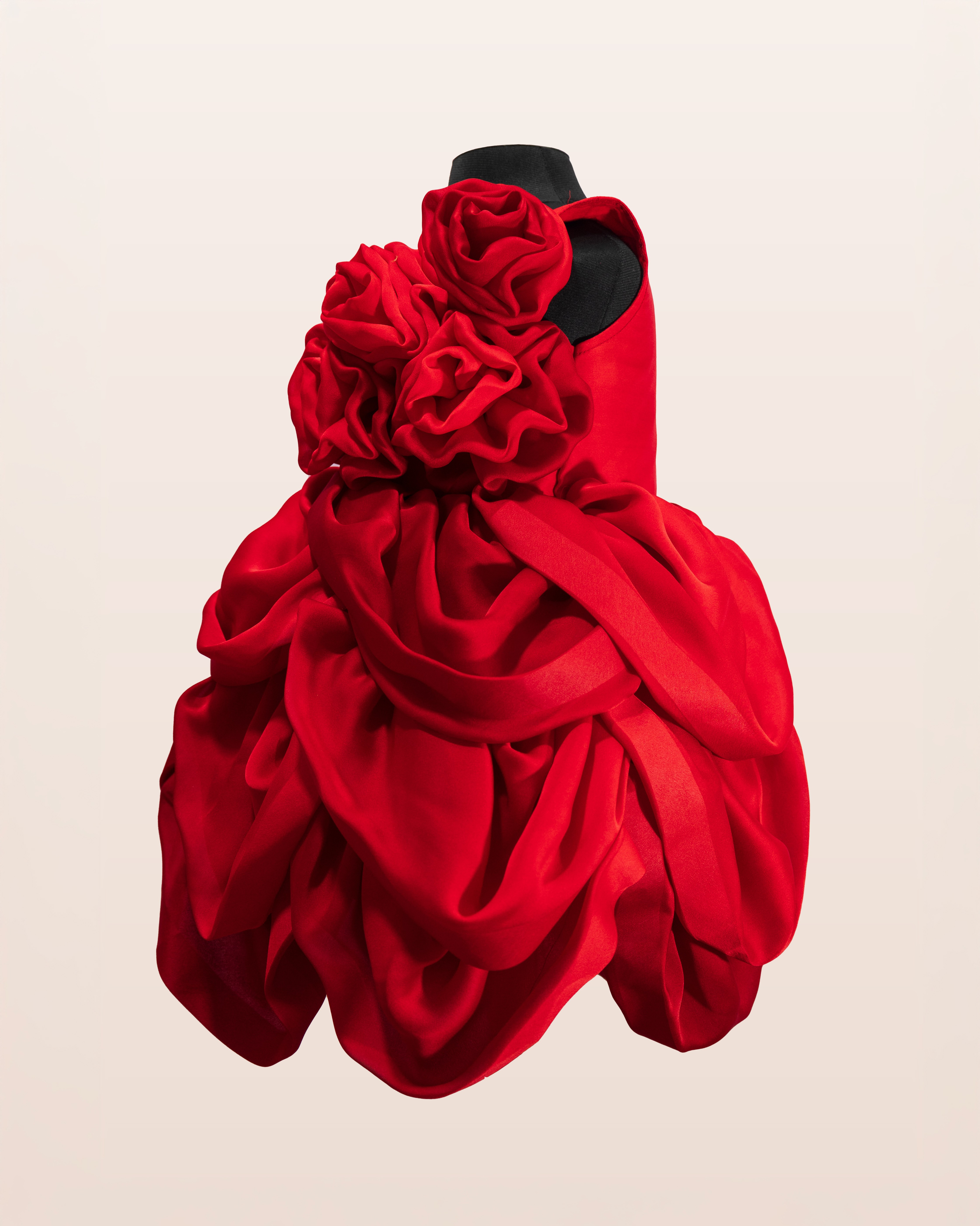 Crimson Bloom Couture Dress