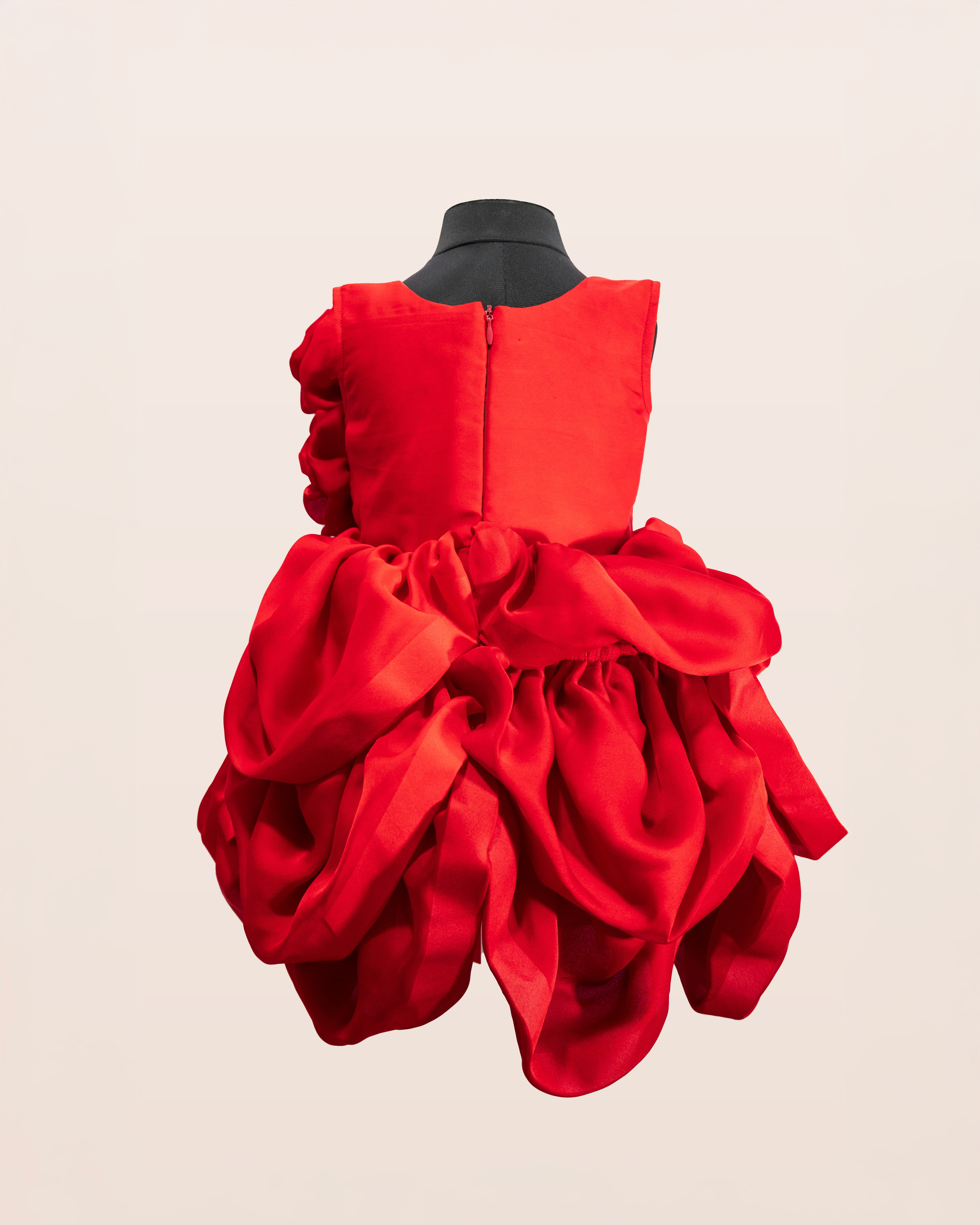 Crimson Bloom Couture Dress