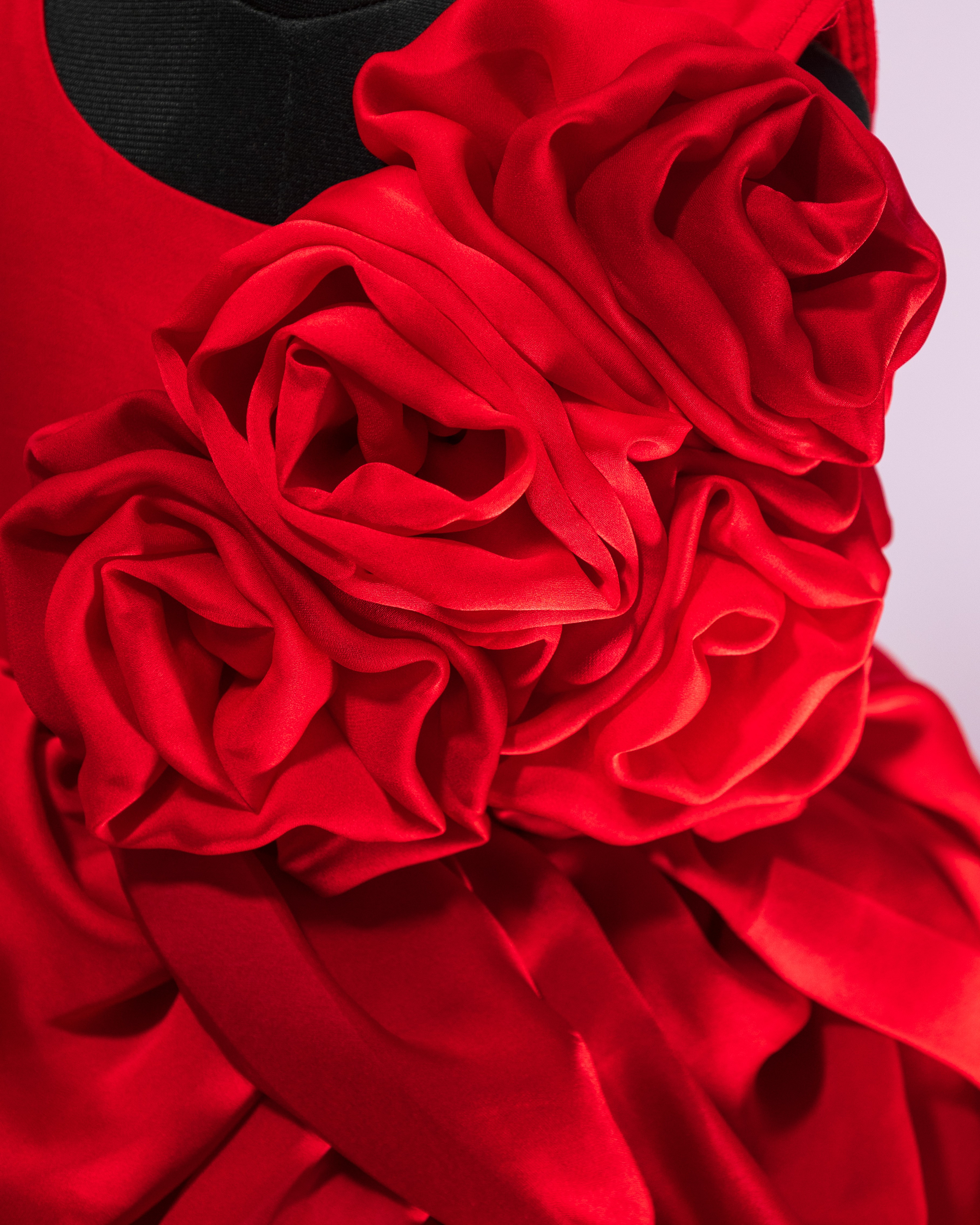 Crimson Bloom Couture Dress