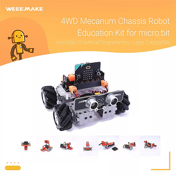 4WD Mecanum Chassis Robot Education Kit for micro:bit / mPython Board 4WD Mecanum Chassis Robot Education Kit for micro:bit / mPython Board