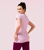 Enamor Essentials Womens E047-Short Sleeve Crew Neck Slim Fit Stretch Cotton Tee