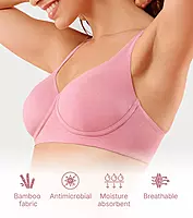 Enamor Bamboo Bliss,Plunge,super soft , Women's everyday T-Shirt Bra -naturally absorbent & Antimicrobial, Padded, Wirefree, High Coverage- IO05