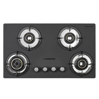 Carnival Plus Brass Burner Matt Finish Super Slim Tablet Hob 3 Burner Auto Ignition