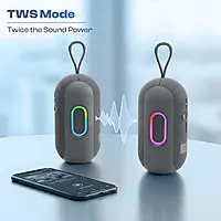 Ozzie LBS-102 10W Bluetooth Speaker – RGB Light | TWS Stereo | 8H Playtime | Grey