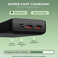 High‑capacity 20,000 mAh Lapcare Blaze Pro LPB‑018 with 22.5 W fast charging, 4‑port output (USB‑A, Type‑C, Micro‑USB), LED indicator & smart safety