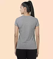 Enamor Essentials Womens E047-Short Sleeve Crew Neck Slim Fit Stretch Cotton Tee