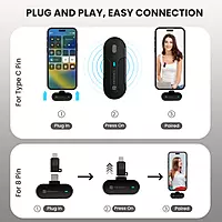 Vlogmate 2 Dual Wireless Microphone – Type-C & 8-Pin Receiver | Noise Cancellation | Charging Case