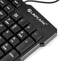 Lapcare Magma LKB‑399 wired USB keyboard: 103 keys with multimedia shortcuts, anti-fade legends, plug‑and‑play, 1.5 m cable & 5 M keystroke life.
