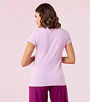 Enamor Essentials Womens E147-Short Sleeve Crew Neck Slim Fit Stretch Cotton Tee