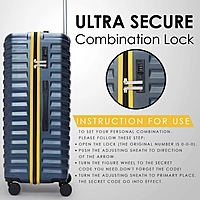 Carrspire Explorer Navy Blue Trolley Bag With TSA Lock and Super Silent Wheels- Set of 2 (Small and Medium)