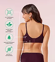 Enamor Innovations Bamboo Bliss, Everyday, Full Support, Women's T-Shirt Bra - Super Soft, Naturally Absorbent & Antimicrobial, Padded, Wirefree, High Coverage- A077