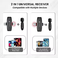 VlogMate Wireless Microphone – Type-C & 8-Pin Receiver | 30m Wireless Range