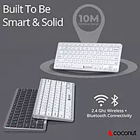 Coconut Wonder WK23 Wireless Keyboard (Bluetooth & Wireless, Sleek Design, Responsive Keys, Comfortable Typing Experience, 1 Year Warranty)