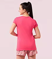 Enamor Essentials Womens E047-Short Sleeve Crew Neck Slim Fit Stretch Cotton Tee